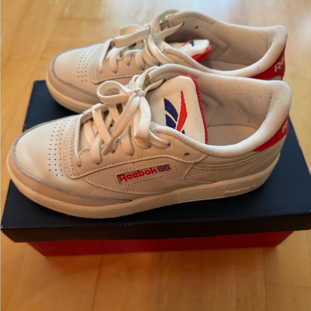 Reebok Kids Cream and Red Sneakers